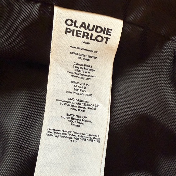 Claudie Pierlot Women's Black Leather Biker Jacket - Picture 8 of 9